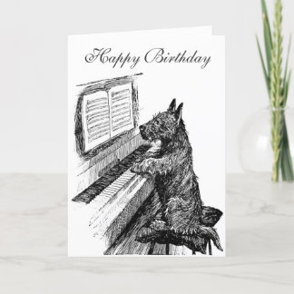 Piano Dog Geburtstagskarte Karte