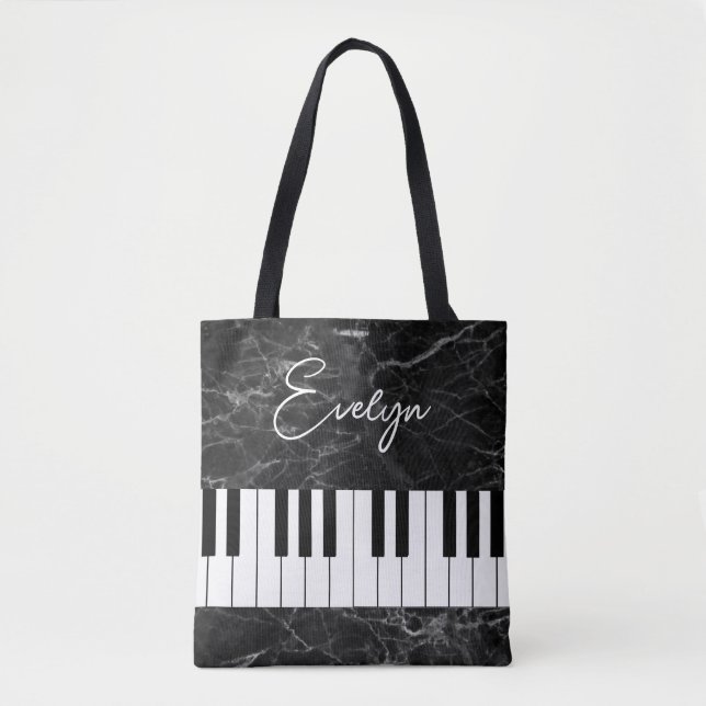Piano en Marbre Noir Musique Sac fourre-tout à thè (Devant)