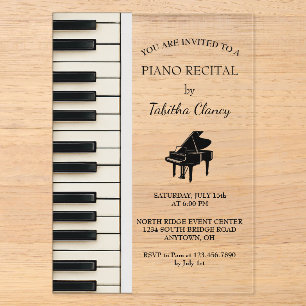 Piano Erwägung Akryllische Einladung