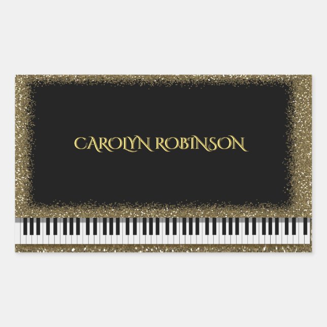 Piano Erwägungsgrund Gold Imitate Glitzer Sticker (Vorderseite)