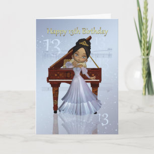 Piano Et Musique 13ème Anniversaire Carte mignonne