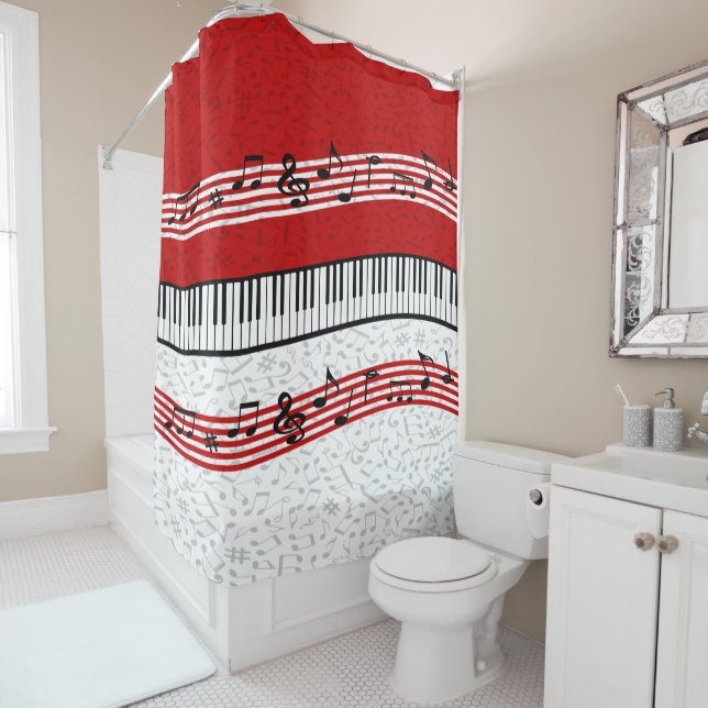 piano et musique partition rouge piano rideau de d (En situation)