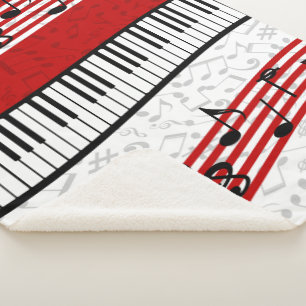 Piano et musique score rouge sherpa couverture