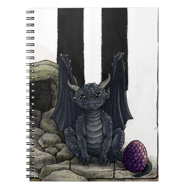 Piano Forest Dragon Notebook Notizblock (Vorderseite)