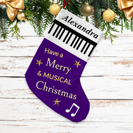 Piano führt Lila Individuelle Name für Musikinstru Kleiner Weihnachtsstrumpf