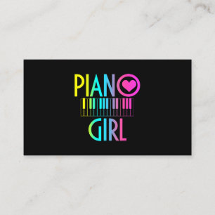 Piano Girl Funny Pianist Musiknoten Musikalisch Ke Visitenkarte