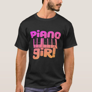 Piano Girl Shirt Funny Keyboard Pianist gibt Musi