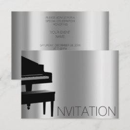 Piano Hause Concept Minimalismus Vip Black Aqua Einladung