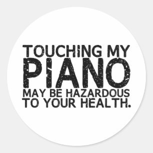 Piano Hazard Runder Aufkleber