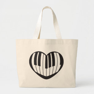 Piano_Heart Jumbo Stoffbeutel