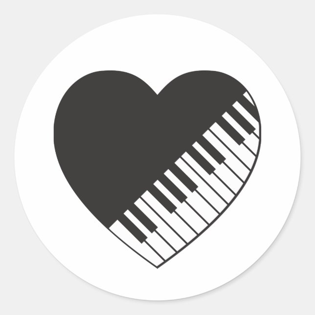 Piano Heart Sticker (Vorderseite)