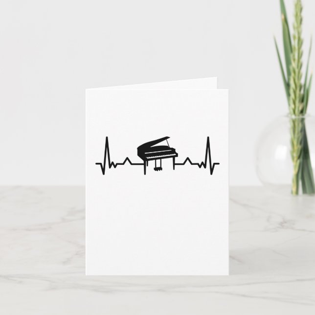 Piano Heartbeat Funny Gift für Pianisten (Vorderseite)