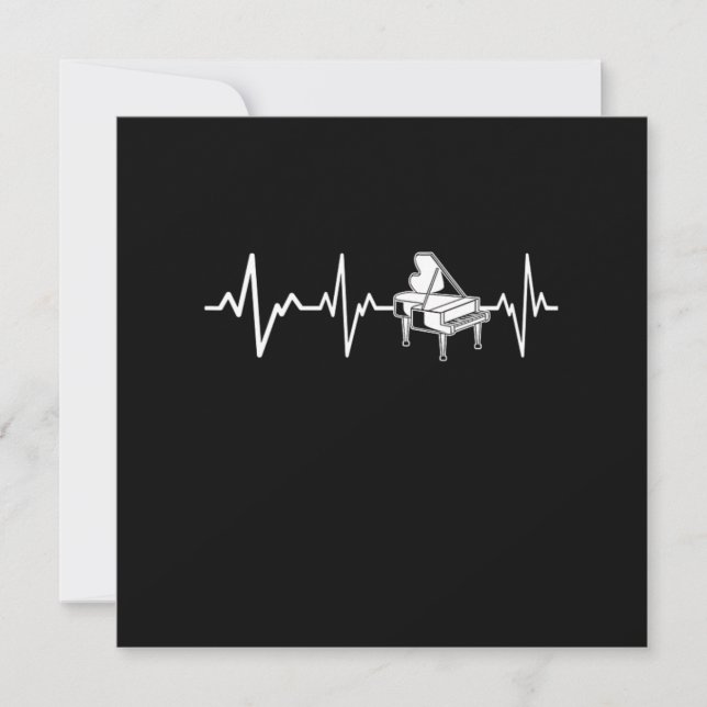 Piano Heartbeat Klassischer Klavierspender Idee Einladung (Vorderseite)