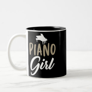 Piano Heartbeat Retro Pianist Zweifarbige Tasse