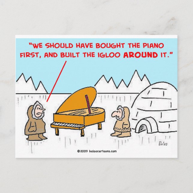Piano Iglo Eskimoes Postkarte (Vorderseite)