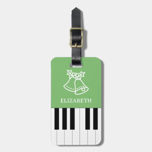 Piano Key Bester Klavierlehrer Weihnachten Grün Gepäckanhänger