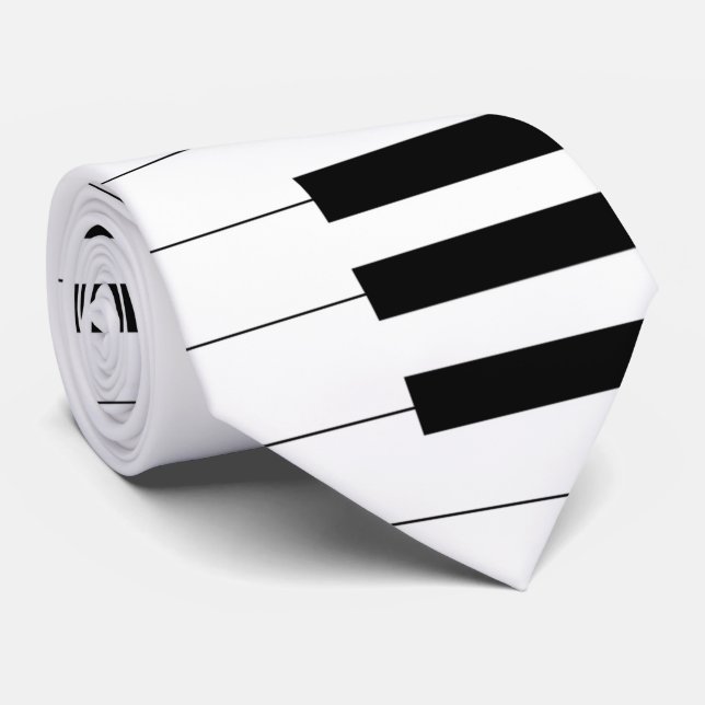 Piano Key Board Muster Neck Tie Krawatte (Gerollt)