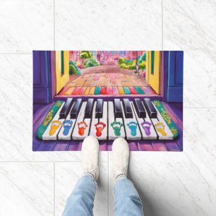 Piano Key Footprints Doormat Fußmatte