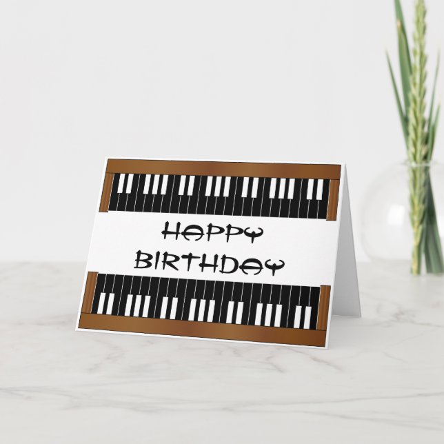 Piano Key Geburtstagskarte Karte (Vorderseite)