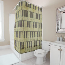 Piano Key Musik Badezimmer Dusche Vorhang