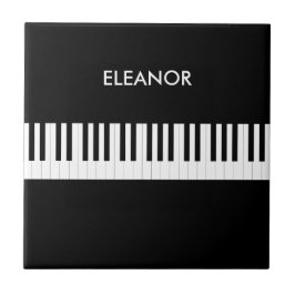Piano Keyboard Black and White Keys Personalized Fliese