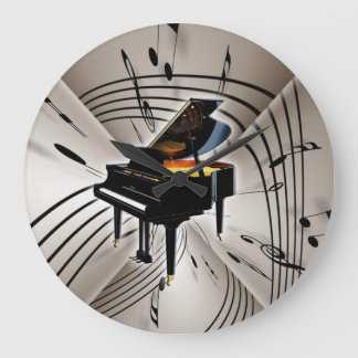 Piano Keyboard Clock Große Wanduhr