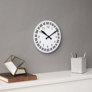 Piano Keyboard Clock with DIY Markers Runde Wanduhr