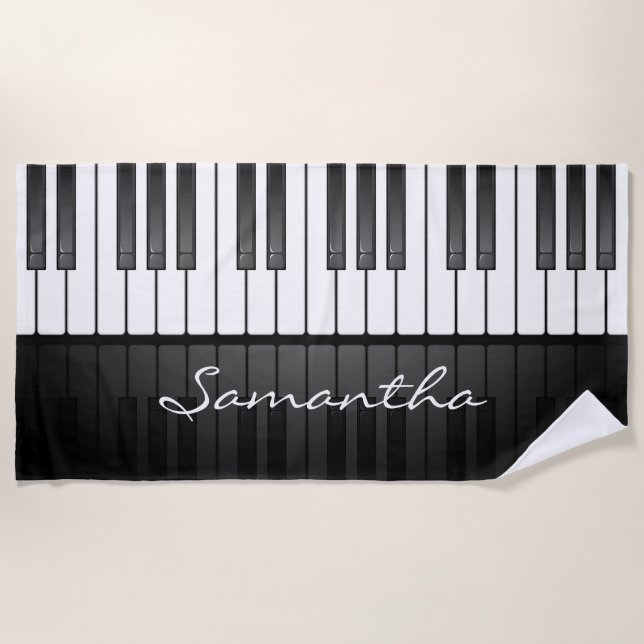 Piano Keyboard Design Beach Handtuch (Vorderseite)