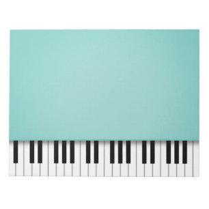 Piano Keyboard Fun Aqua 8.5x11 Musik Notizblock