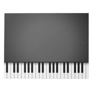 Piano Keyboard Fun Black 8.5x11 Musik Notizblock