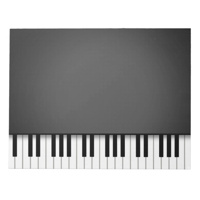Piano Keyboard Fun Black 8.5x11 Musik Notizblock (Vorderseite)