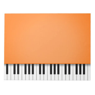 Piano Keyboard Fun Orange 8.5x11 Musik Notizblock