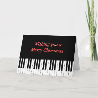 Piano Keyboard Keys Christmas Card Feiertagskarte