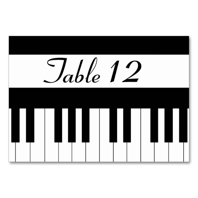 Piano Keyboard Music Wedding Table No Card Tischnummer (Vorderseite)