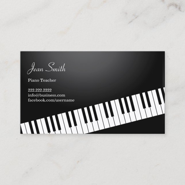 Piano Keyboard Piano Lektionen Business Card Visitenkarte (Vorderseite)