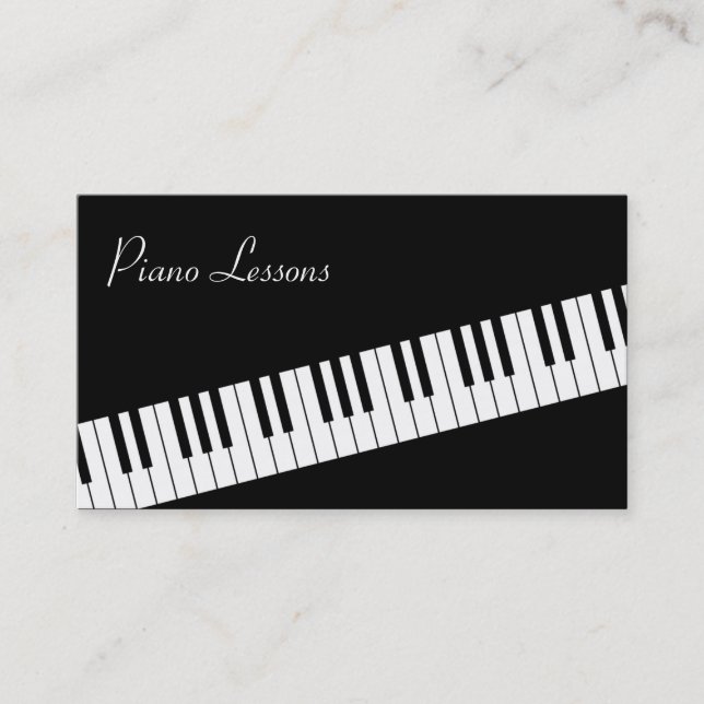 Piano Keyboard Piano Teacher Business Card Visitenkarte (Vorderseite)