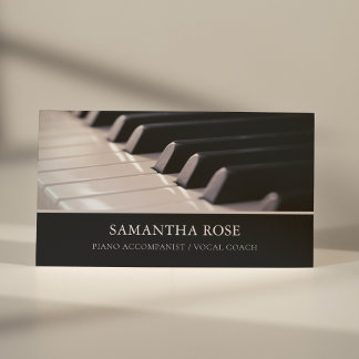 Piano Keys Accompanist Vocal Coach Elegante Modern Visitenkarte