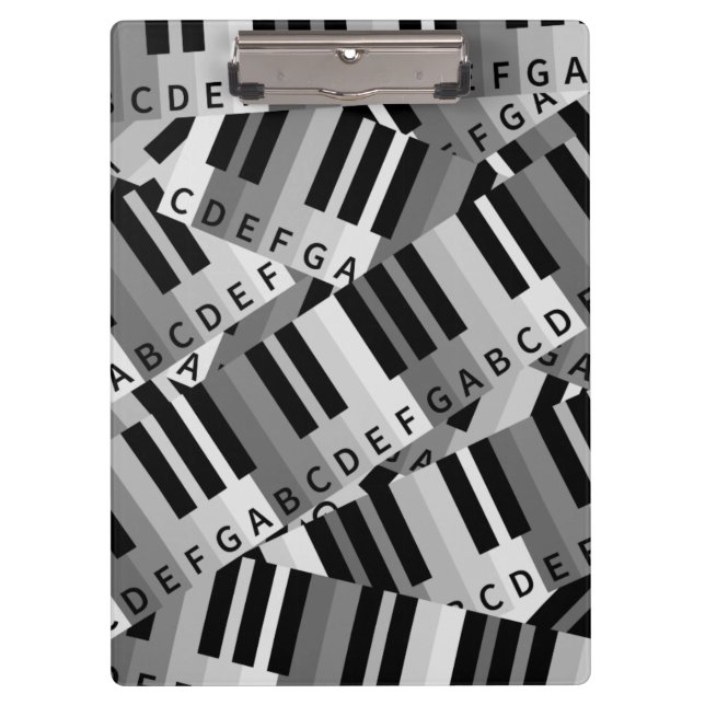 Piano Keys Black and WhitePpattern Klemmbrett (Vorderseite)