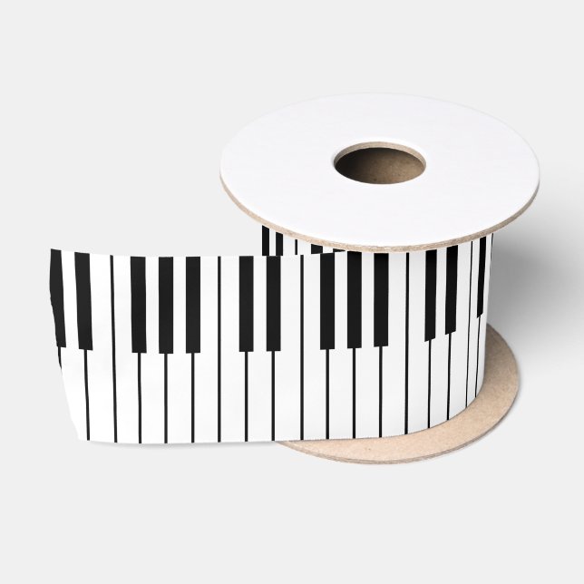 Piano Keys Elfenbein weiß und schwarz Satinband (Spule)