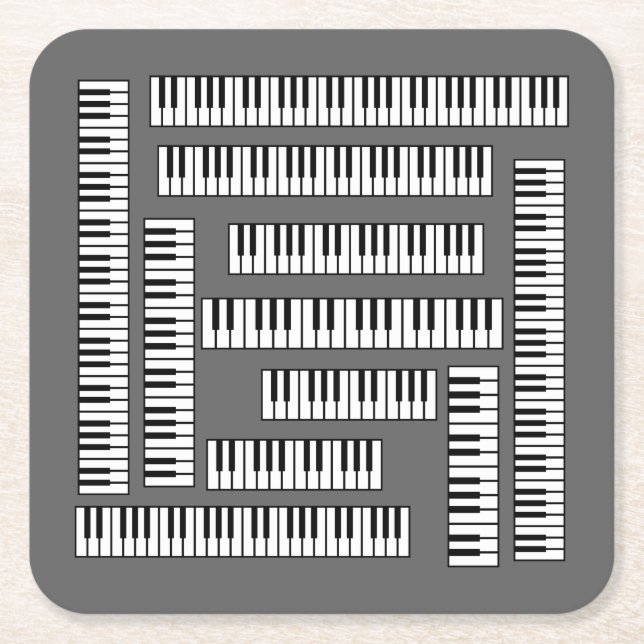 Piano Keys EV Rechteckiger Pappuntersetzer (Vorderseite)
