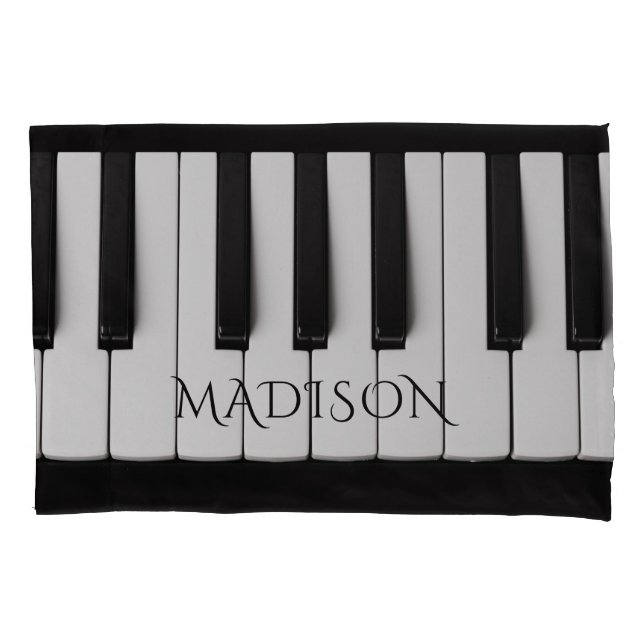 Piano Keys individuelle Name Kissenbezug (Vorderseite)