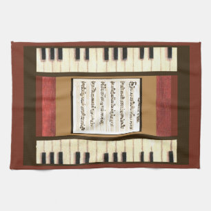 Piano Keys Kitchtuch mit meinem Musikblatt Handtuch