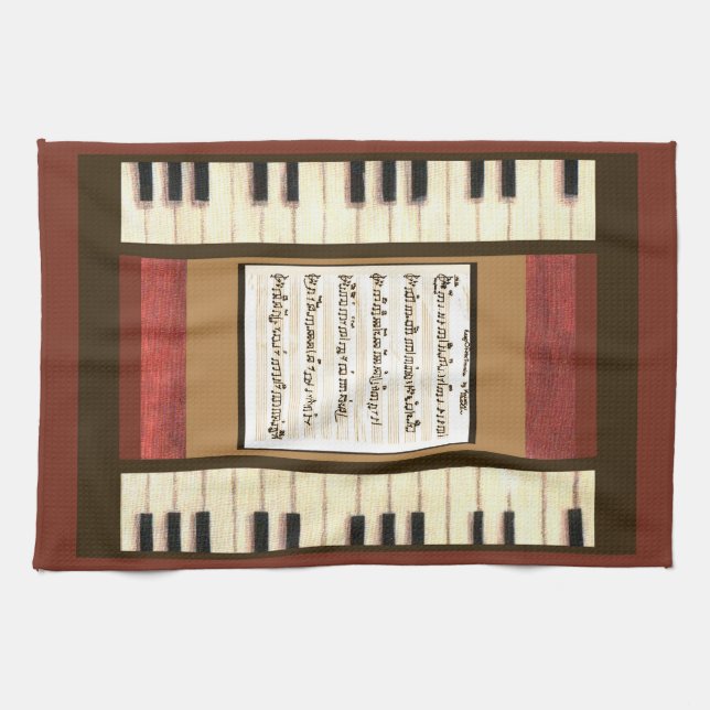 Piano Keys Kitchtuch mit meinem Musikblatt Handtuch (Horizontal)
