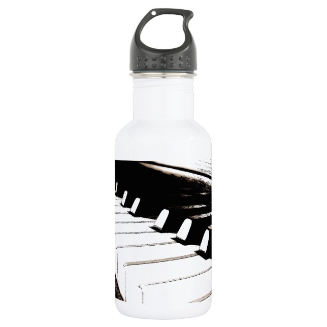 Piano Keys Macro Edelstahlflasche (Vorderseite)