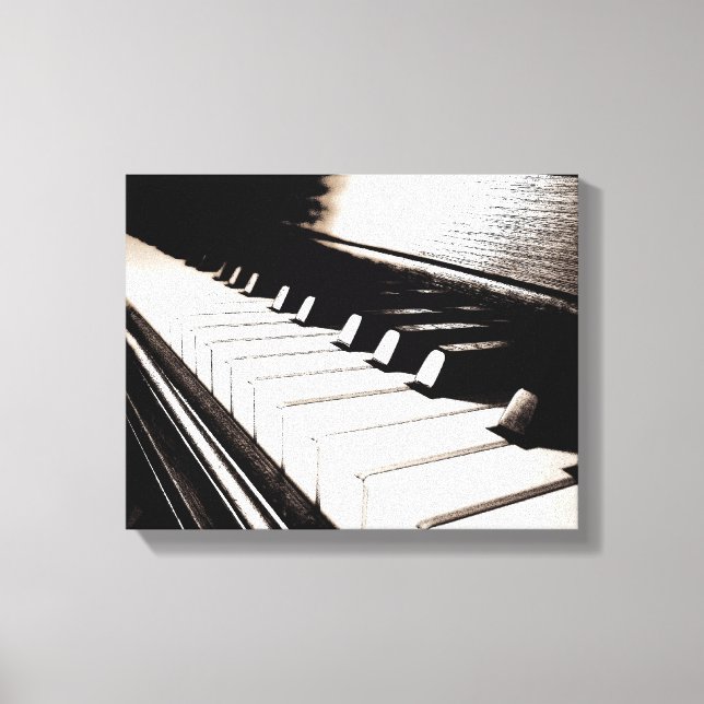 Piano Keys Macro Wrapped Canvas Leinwanddruck (Vorderseite)
