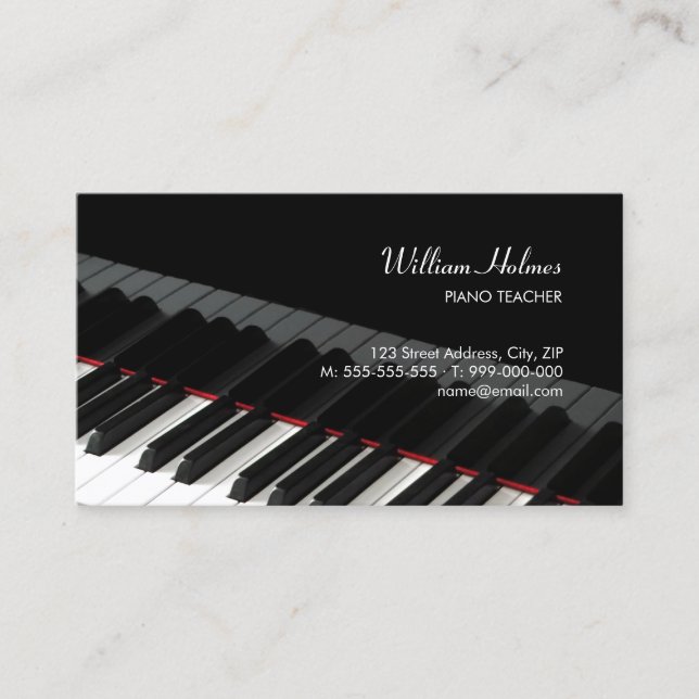 Piano Keys Music Business Card Visitenkarte (Vorderseite)
