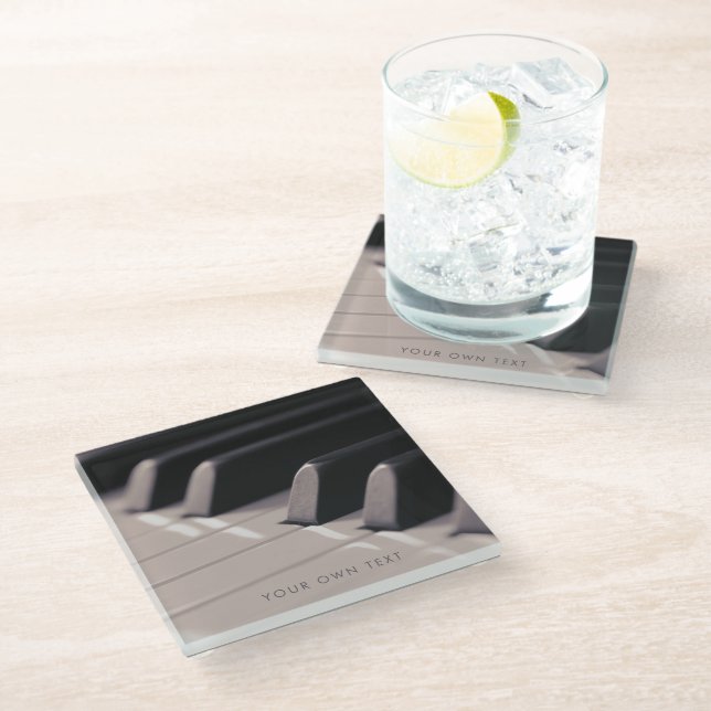 Piano Keys Music Teacher Classy Glasuntersetzer (Schrägansicht)