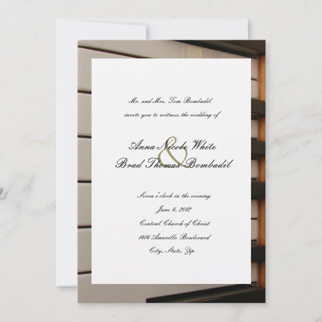 Piano Keys Music Wedding Einladung (Vorderseite)