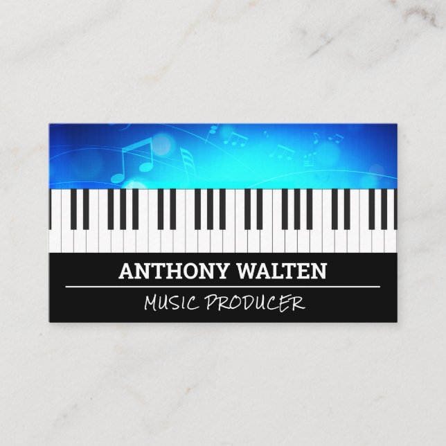 Piano Keys | MUSIKNOTEN Visitenkarte (Vorderseite)