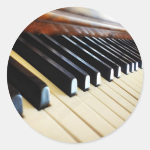 Piano Keys Musique Cadeaux Sticker Rond